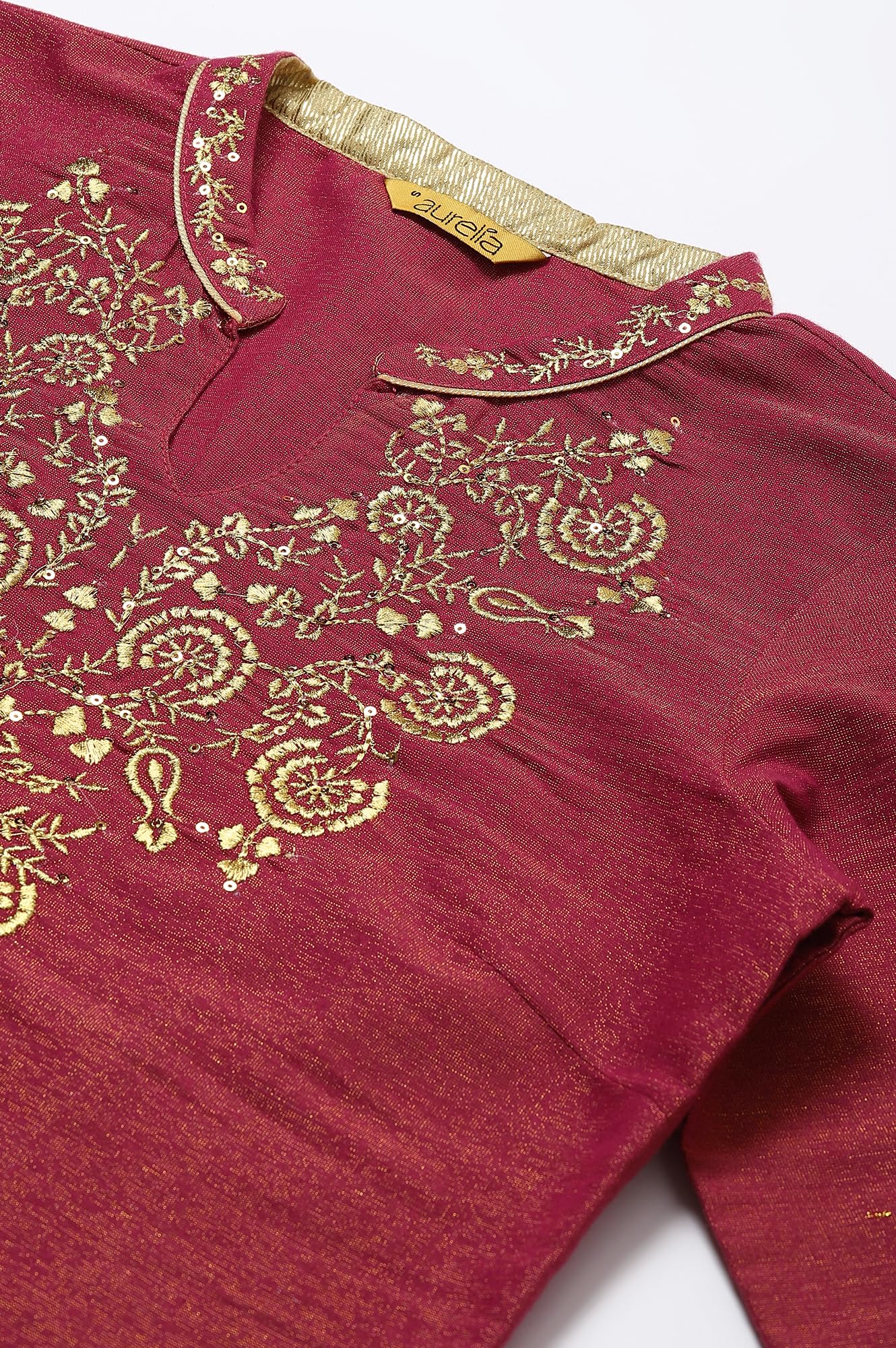 Aurelia Rayon Blend Women's Yarn-Dyed Kurta Set With Palazzos And Dupatta
