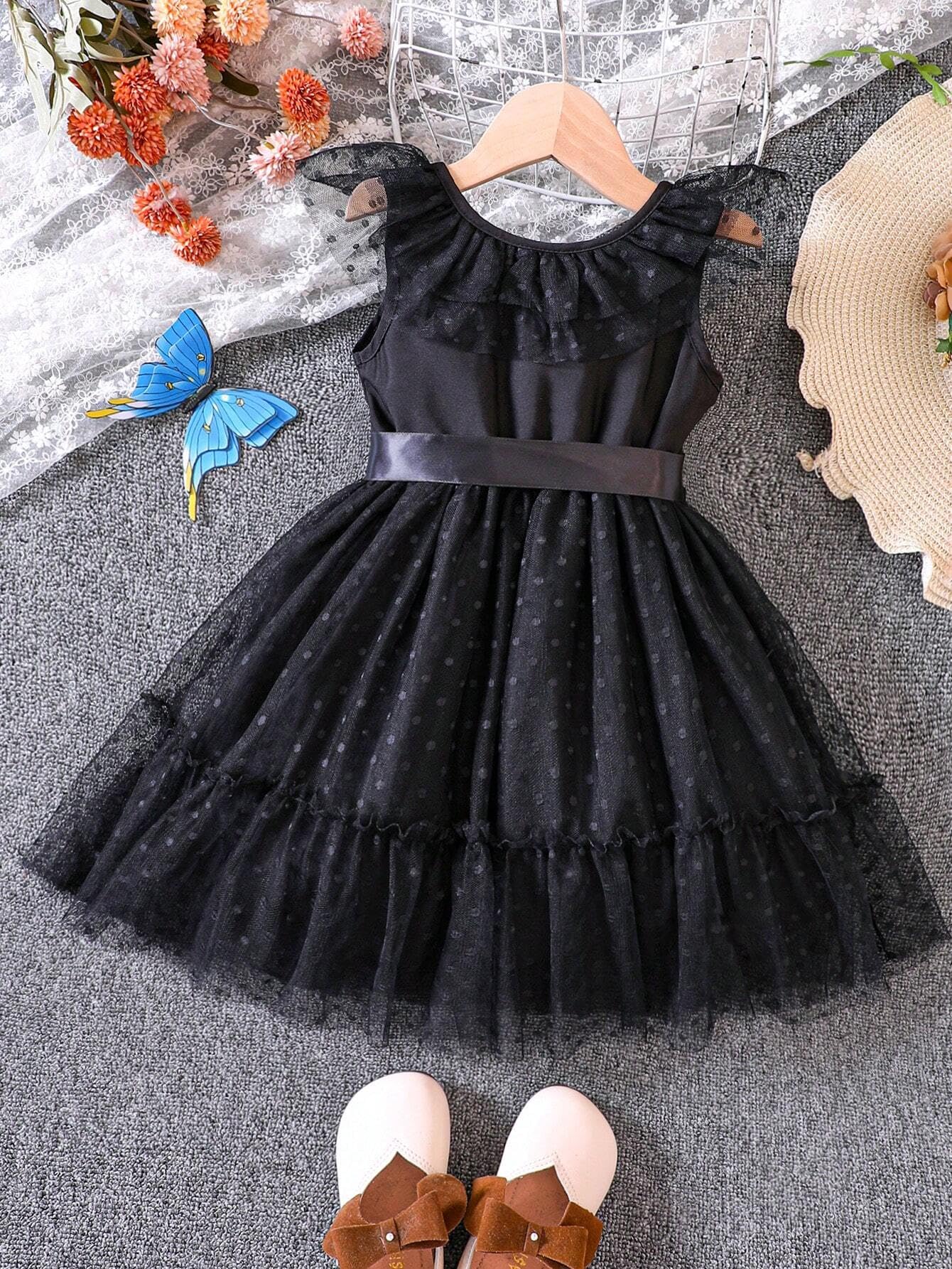 TAGAS Baby-Girls Net A-Line Knee-Length Dress