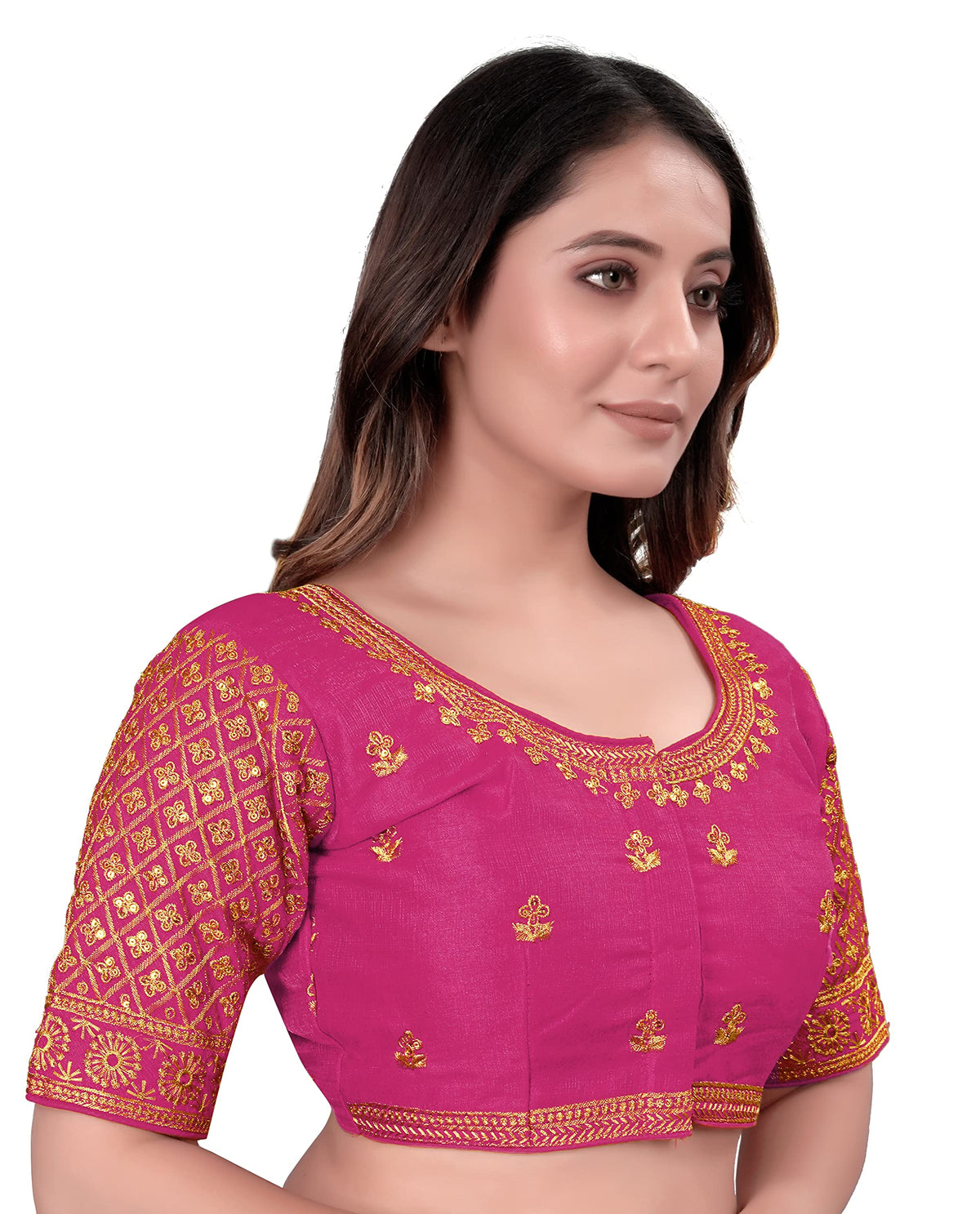 Pujia Mills Womens Blouse Readymade Blouse Embroidery Blouse Readymade Blouses for Women Readymade Blouses for Women Half Ready