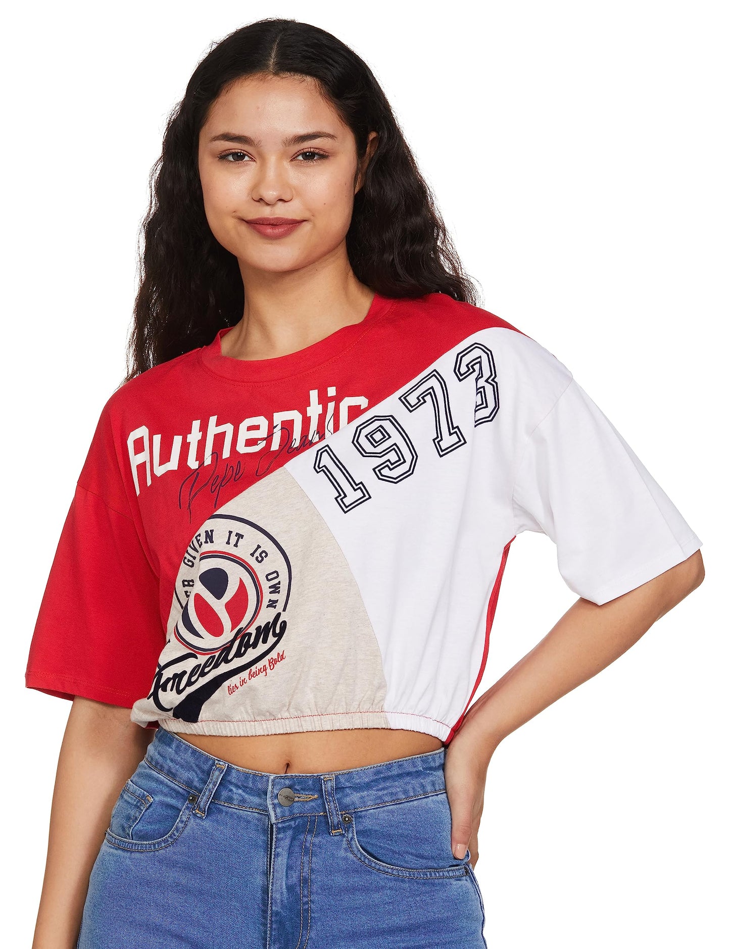 Pepe Jeans WomenS Regular Fit Colour Block T-Shirts