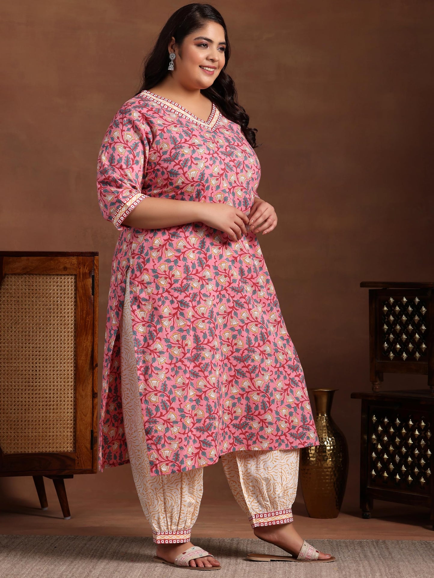 Extra Love By Libas Women'S Cotton Kurta Set (15659_Blue_3Xl)