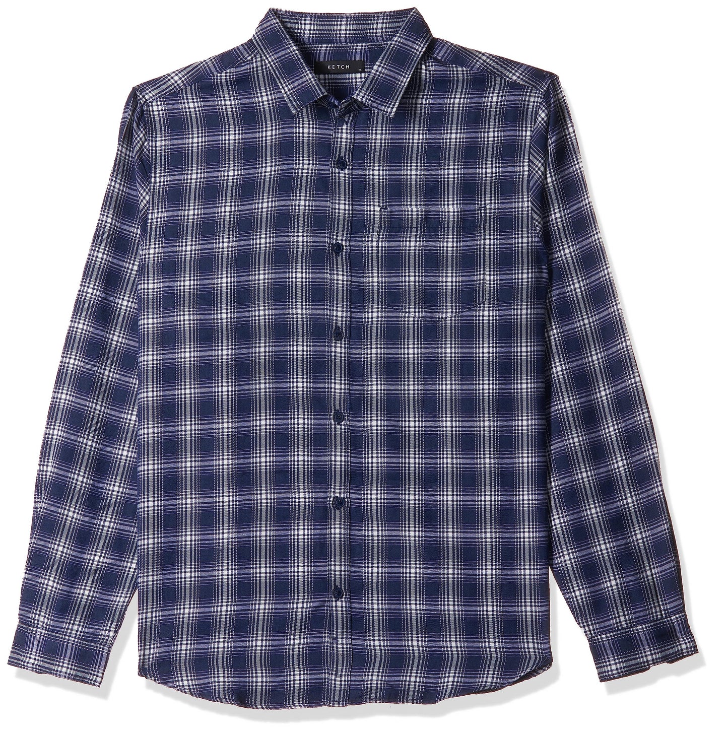 Ketch Mens Full Sleeves Zara Fit Shirt (Khsh000843_Navy_L)