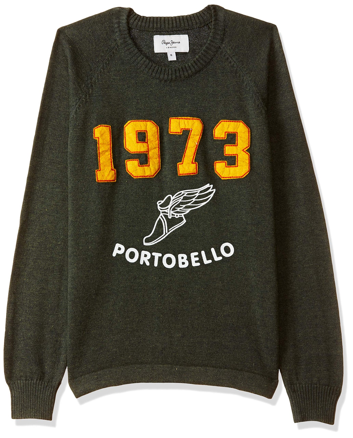 Pepe Jeans BoyS Cotton Sweater (Pibt200313_Dk-Olive_6 7 Years)