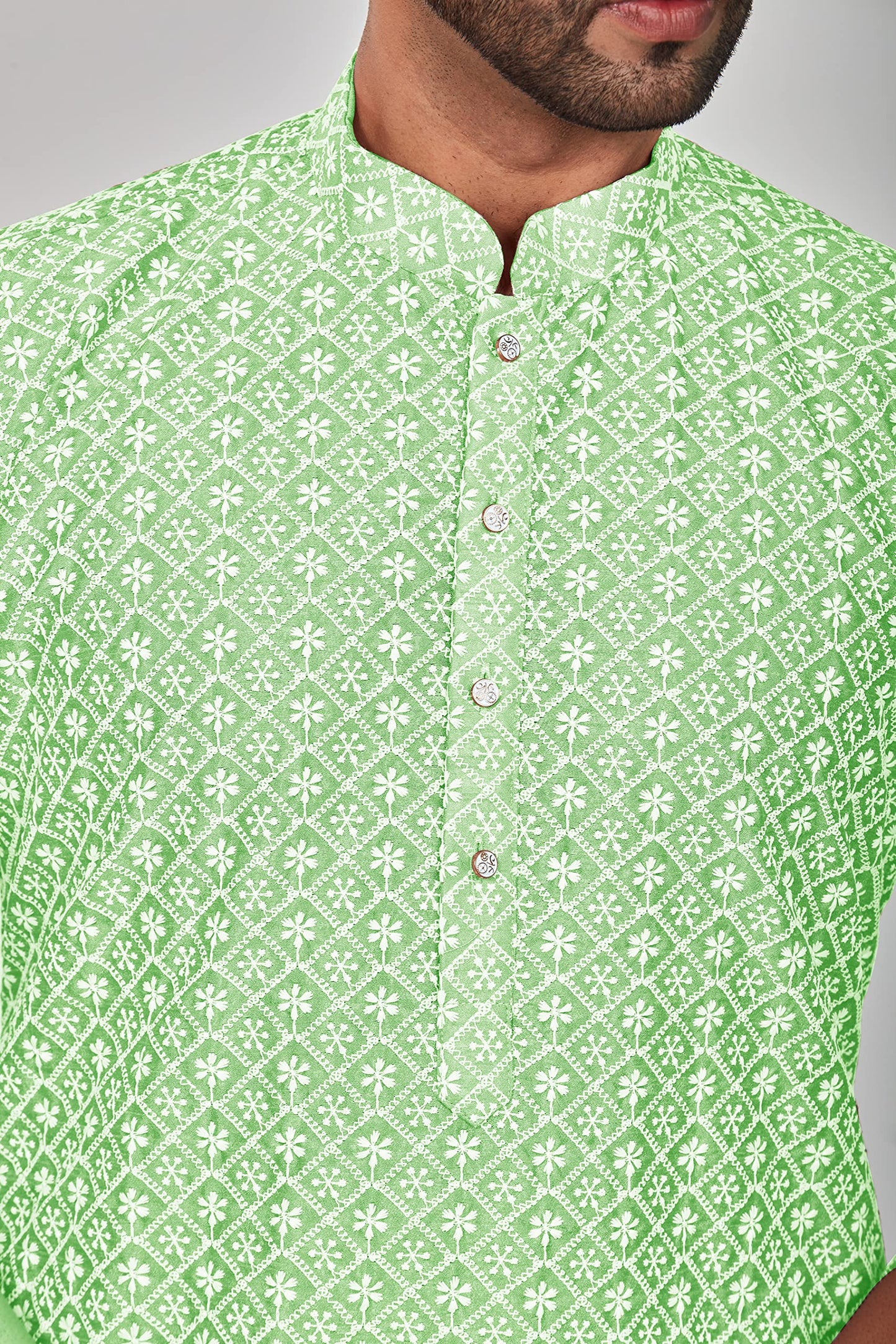 Be Active MenS Cotton Embroidered Lucknowi Green Kurta Set || MenS Kurta Pajama || MenS Kurta Pajama Set || Kurta Pajama For