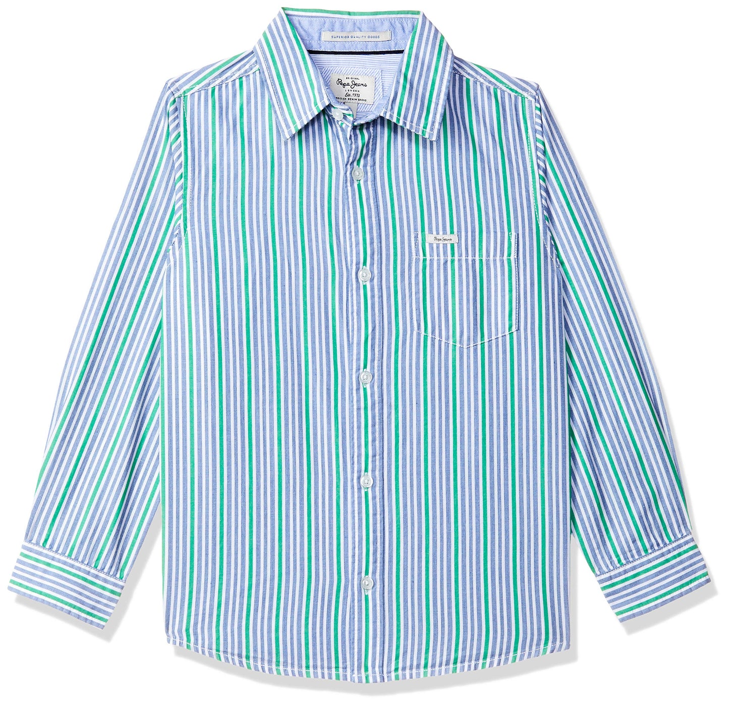 Pepe Jeans BoyS Striped Regular Fit Shirt (Pb301805_Green 12-13 Years)