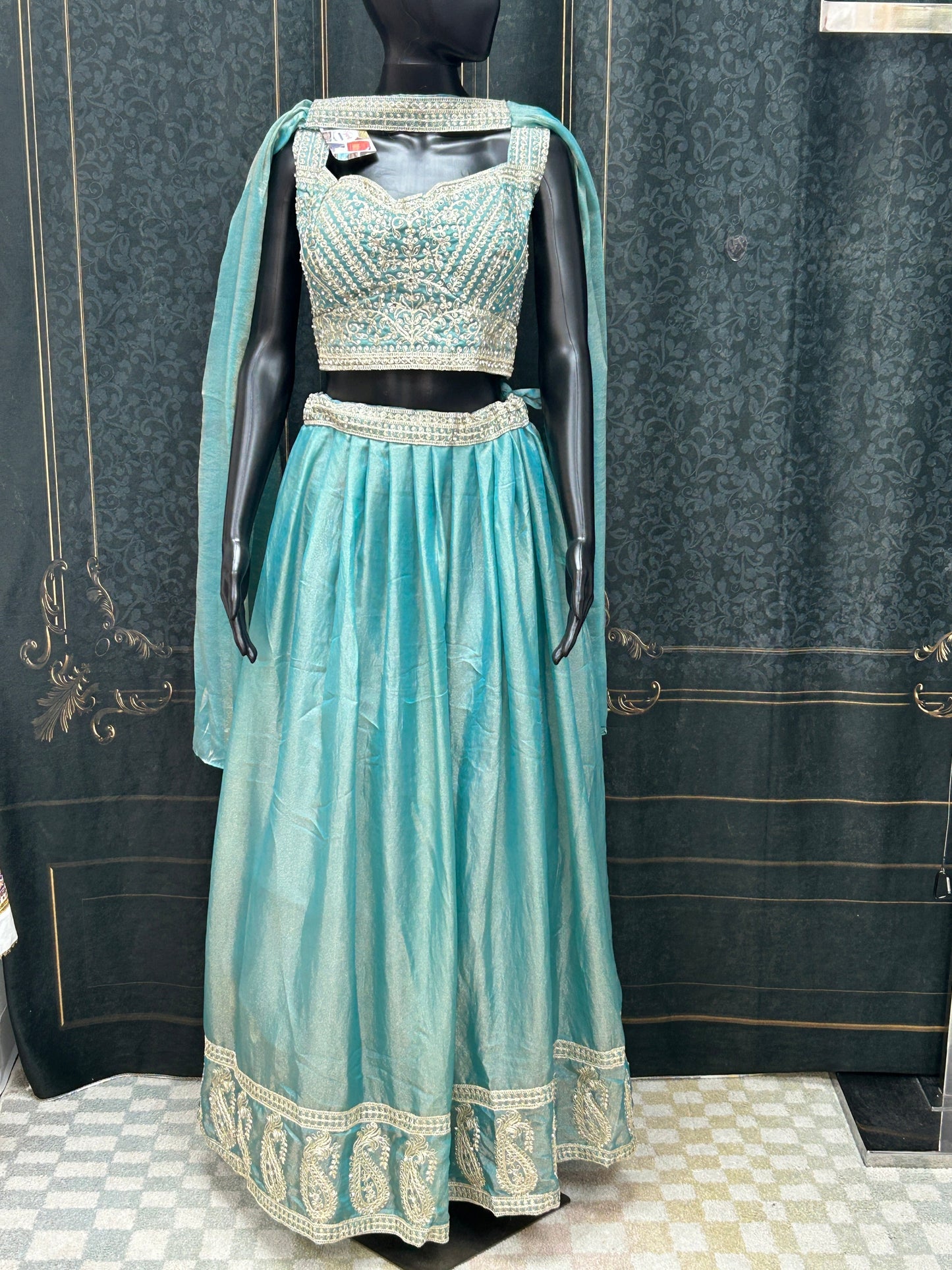 Teal blue : Lehenga Choli set