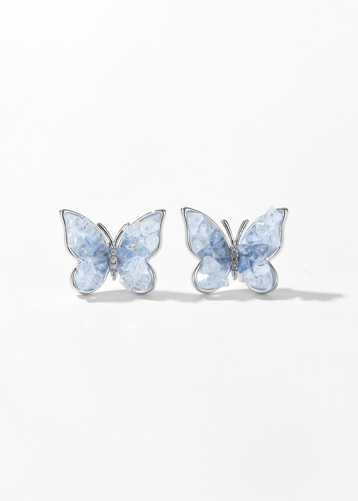 Crystal Blue Butterfly Earrings
