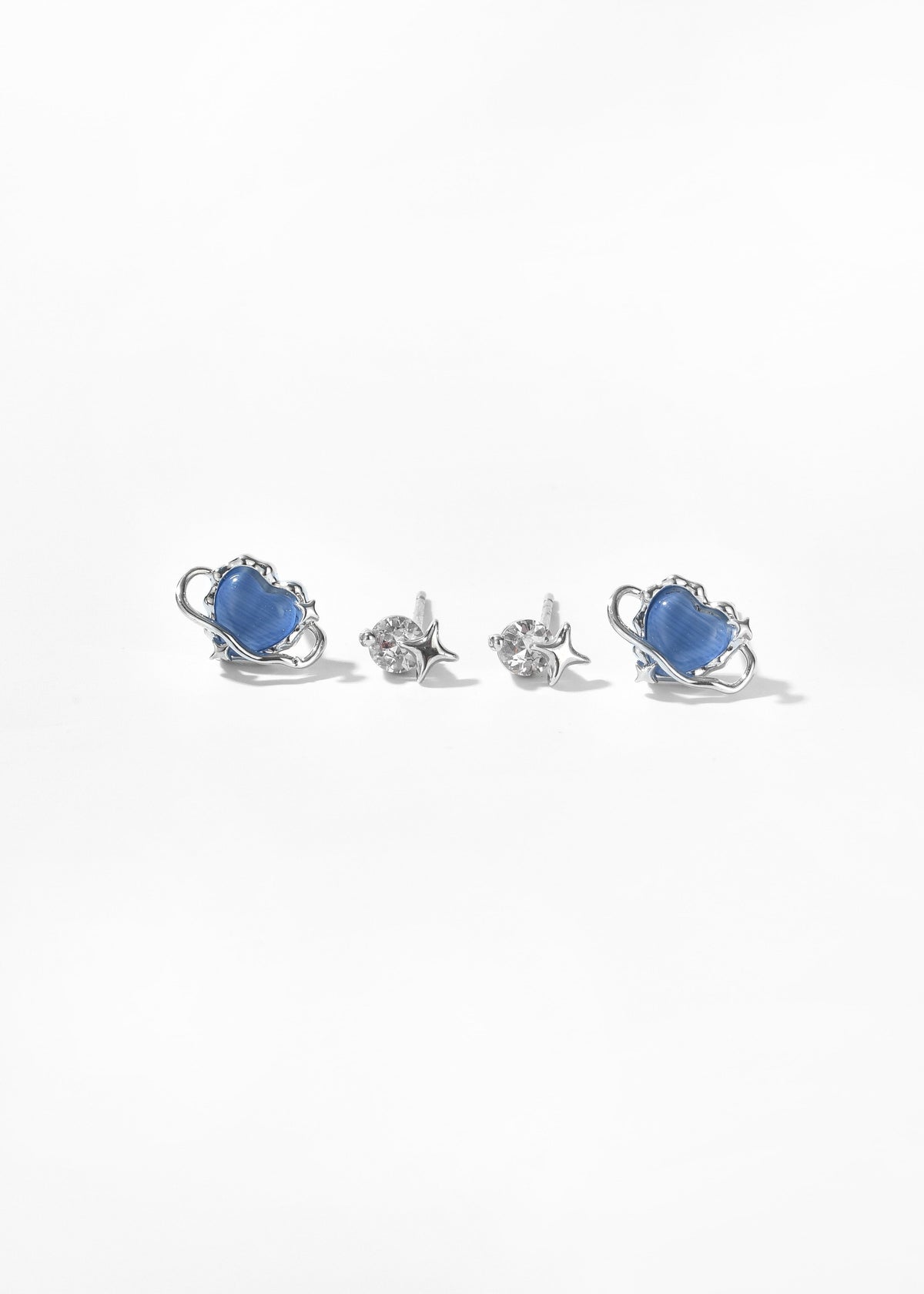 Celestial Heart Stud Earring Set
