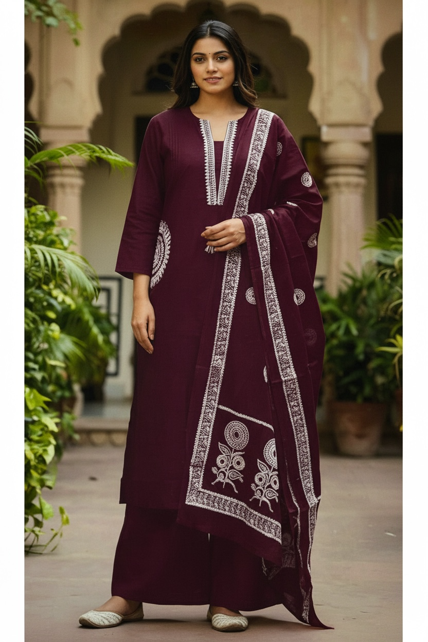 Cotton Kurti Plazzo set