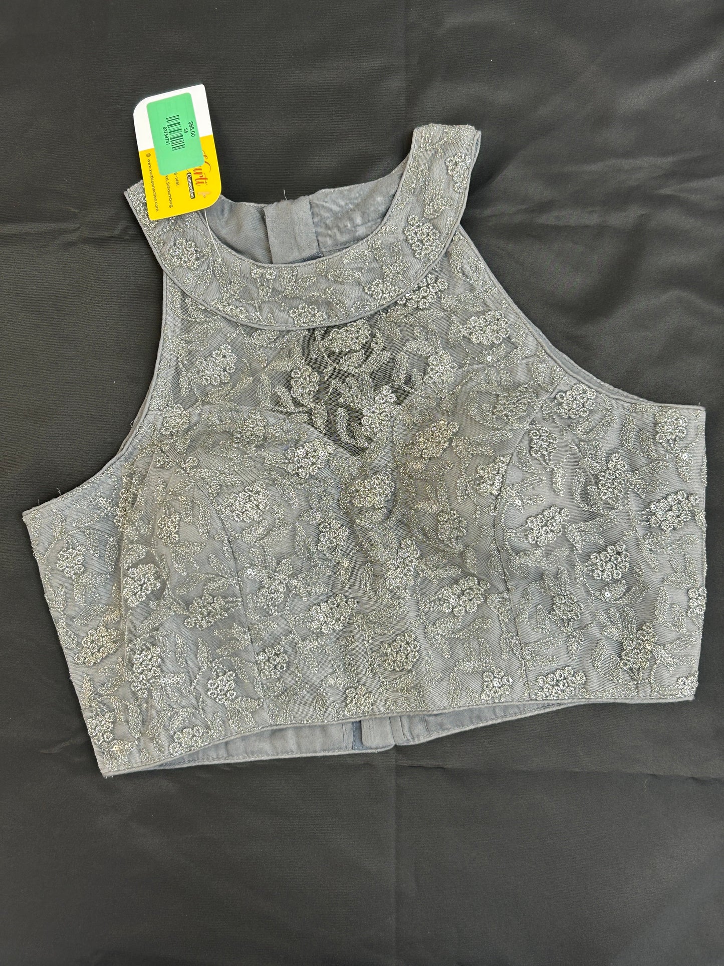 Grey halter neck blouse