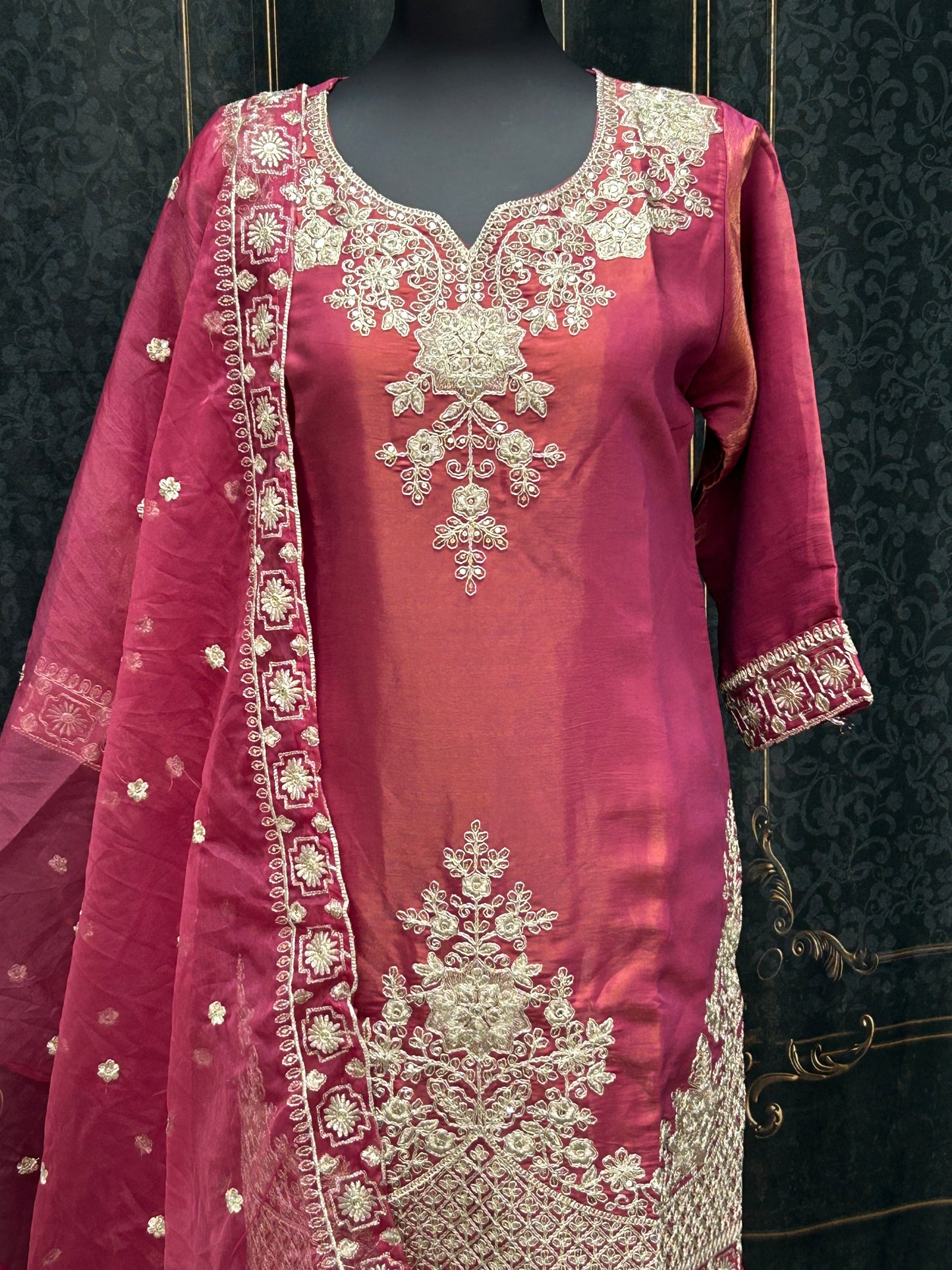 Tissue silk Plazzo suit