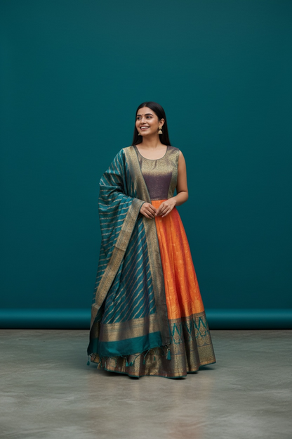 Silk long gown