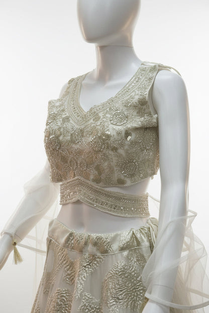 Off white - Gold lehenga Choli set