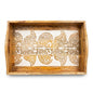 Hand Carved Wooden Breakfast Serving Tray w/ Handle | Kitchen Serve-Ware Accessories | 15x10 | 2050