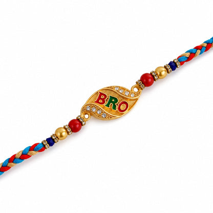 Premium Designer BRO Rakhi for Brother – Rakhi Thread, Rakhi Bracelet, Traditional Raksha Bandhan Gift for Bhaiya