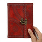 Handmade Leather Travel Journal with Lock-Unlined, 100 Sheets/200 Pages, 7x5 Inches