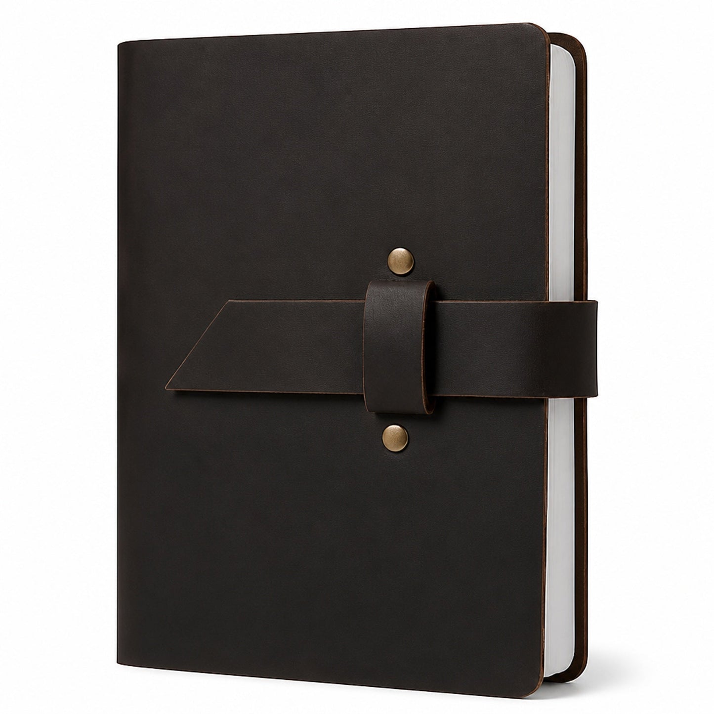 Handmade A6 Genuine Leather Journal-Refillable Ring Binder, Vintage Travel Organizer, and Writing Notebook for Men and Women-8x6 Inches