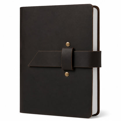Handmade A6 Genuine Leather Journal-Refillable Ring Binder, Vintage Travel Organizer, and Writing Notebook for Men and Women-8x6 Inches