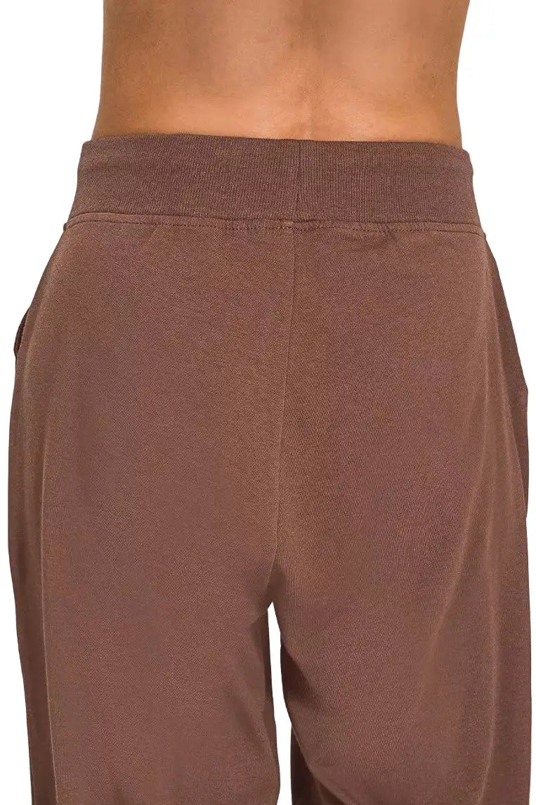 Zenana Drawstring Cotton Joggers with Pockets