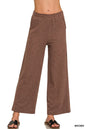 Zenana Cotton Slub Wide Leg Pants