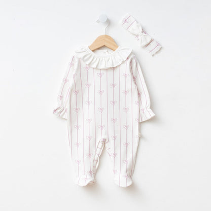 Lilac Bow Romper Set