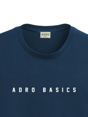 ADRO Men's Solid Regular Fit T-Shirt (RN24-AR2-SB_Teal