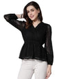 Style Quotient Women Black Lace Caual Top