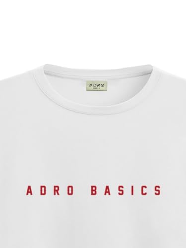 ADRO Men's Solid Regular Fit T-Shirt (RN24-AR2-WH_White