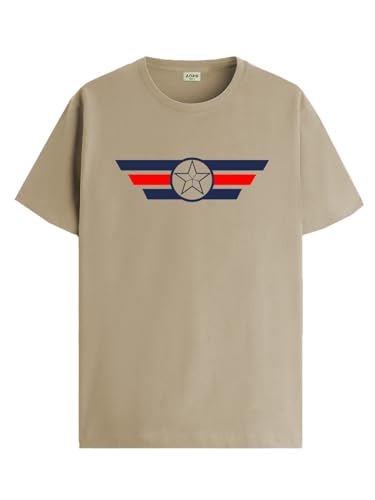 ADRO Tshirt for Men | Printed T Shirt for Men | 100% Cotton T-Shirt |Printed T Shirt | T-Shirts | RN24-CAP-BE-XL Beige