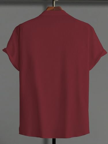 Leriya Fashion MenS Half Sleeve Casual Plain T-Shirt  Stylish & Comfortable Maroon