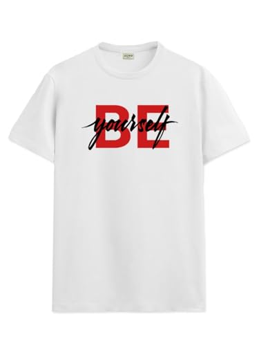 ADRO Men's Solid Regular Fit T-Shirt (RN24-BYO-WH_White