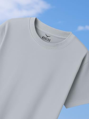 Nobero MenS Graphic Print Oversized Fit T-Shirt (1M-Twrt-C0853_Grey Melange