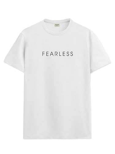 ADRO Tshirt for Men | Printed T Shirt for Men | 100% Cotton T-Shirt |Printed T Shirt | T-Shirts | RN24-FRL-WH-L White