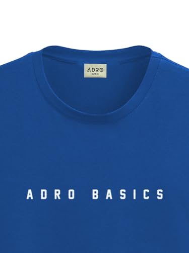 ADRO Men's Solid Regular Fit T-Shirt (RN24-AR2-RB_Royal Blue
