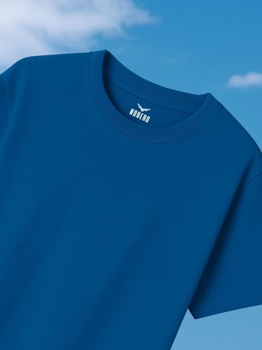 Nobero Men Cotton Graphic Print Oversized Fit T-Shirt (1M-Twrt-C0910-Og_Marine,Blue)