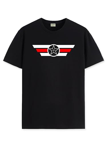 ADRO Tshirt for Men | Printed T Shirt for Men | 100% Cotton T-Shirt |Printed T Shirt | T-Shirts | RN24-CAP-BL-XL Black