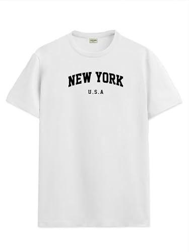 ADRO Men's Solid Regular Fit T-Shirt (RN24-NEW-WH_White
