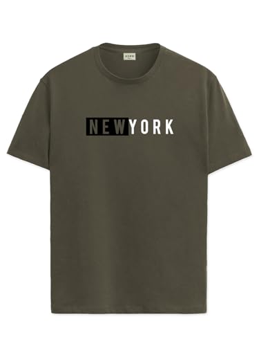 ADRO Tshirt for Men | Printed T Shirt for Men | 100% Cotton T-Shirt |Printed T Shirt | T-Shirts | RN24-NKY-OL-S Olive