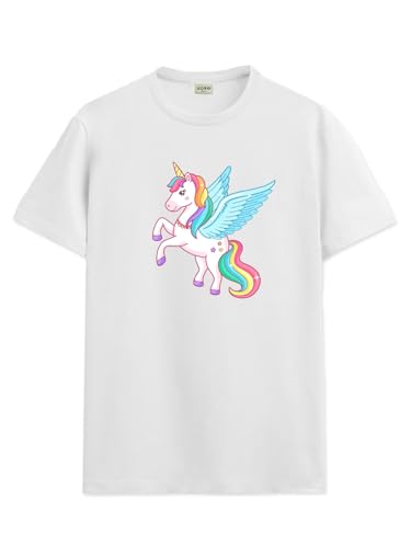 ADRO T Shirts for Boys & Girls || Unicorn Printed Cotton T-Shirt || Ages 3-14 || 100% Cotton Round Neck Tshirt for Boys & Girls|