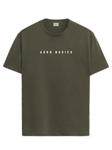 ADRO Tshirt for Men | Printed T Shirt for Men | 100% Cotton T-Shirt |Printed T Shirt | T-Shirts | RN24-AR2-OL-XL Olive
