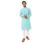 Fabindia MenS Cotton Woven Slim Long Kurta (1038412Teal_Teal