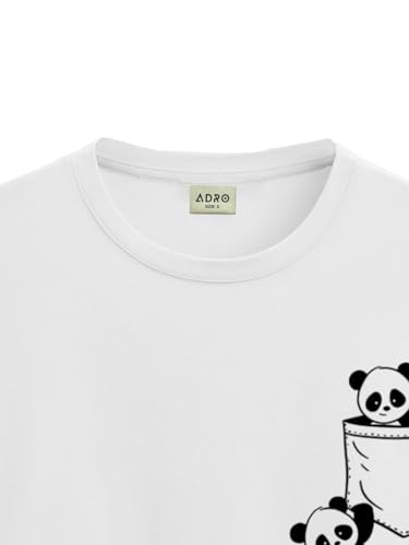 ADRO Men's Solid Regular Fit T-Shirt (RN24-POC-WH_White