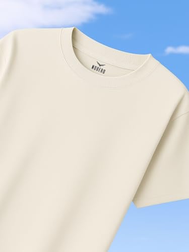 Nobero MenS Solid Oversized Fit T-Shirt (1M-Twts-R0039_Sand