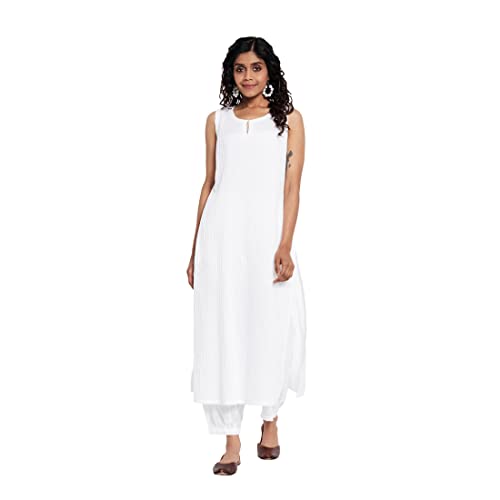 Fabindia Women'S Cotton Regular Salwar Set (202621301_White