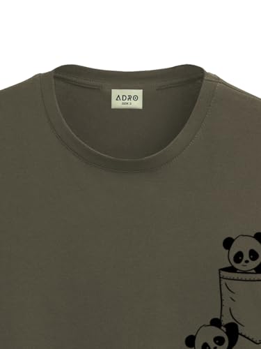 ADRO Men's Solid Regular Fit T-Shirt (RN24-POC-OL_Olive