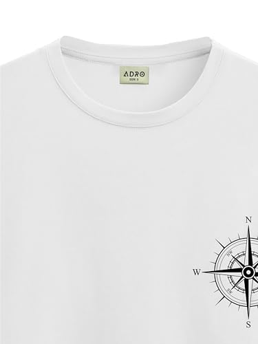 ADRO Tshirt for Men | Printed T Shirt for Men | 100% Cotton Tshirt | Graphic Printed T-Shirt | Chest Printed Tshirt | Unisex Tsh