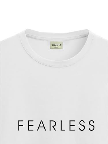 ADRO Men's Solid Regular Fit T-Shirt (RN24-FRL-WH_White