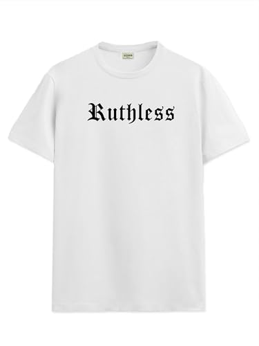 ADRO Mens Printed T Shirt - Premium Cotton Graphic Printed Tshirt - White T-Shirt - RN24-RUTH-WH-XL