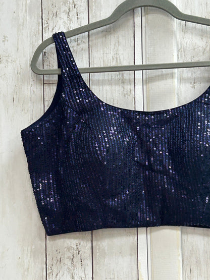 Blue sleeveless blouse