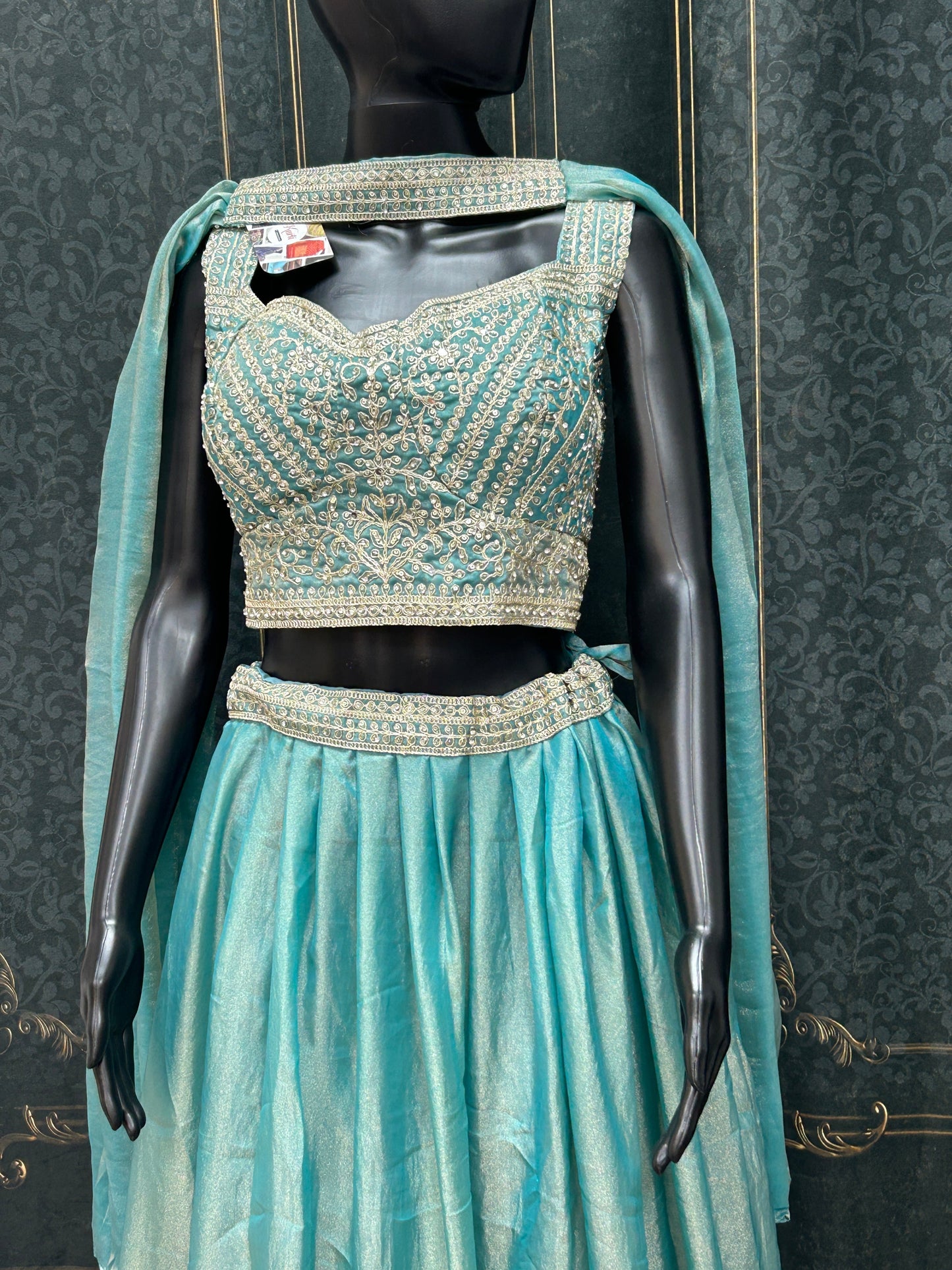 Teal blue : Lehenga Choli set